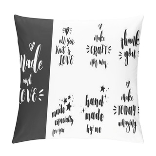 Personality  Crafters, Makers And Artists Modern Inspirational And Motivational Quotes, Overlay Lettering Design Pillow Covers