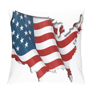 Personality  US Flag-Map Inner Shadow Pillow Covers