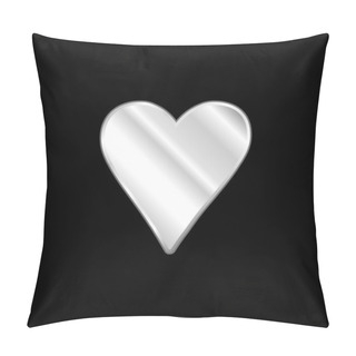 Personality  Black Heart Love Symbol Silver Plated Metallic Icon Pillow Covers