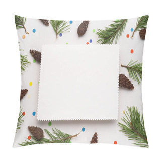 Personality  Christmas Tree Branches With White Paper Card Note Pillow Covers