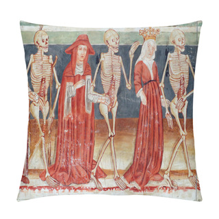 Personality  The National Gallery. Danse Macabre. Church Of Holy Trinity. 15 Th Century.  Ljubljana.  Slovenia.  Pillow Covers
