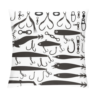Personality  Fishing Lure Silhouettes Pillow Covers