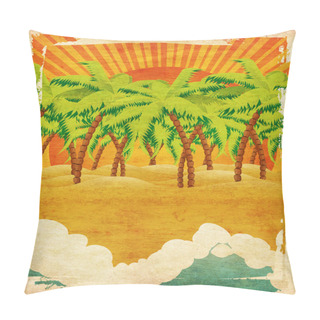 Personality  Grunge Sunset Island Pillow Covers