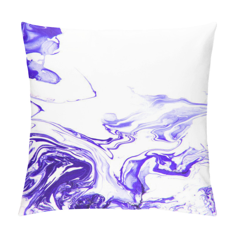 Personality  Abstract hand drawn paint background: blue patterns on white backdrop pillow covers