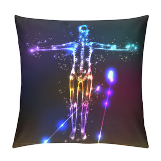 Personality  Abstract Human Body Background Neon Design Pillow Covers