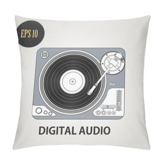 Personality  Vector Illustration Of DJ Record Player Pillow Covers