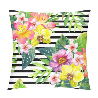 Personality  Seamless Background With Tropical Flowers. Pillow Covers