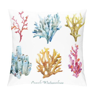 Personality  Watercolor Corals Set And Ocean Sponge Pillow Covers