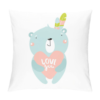 Personality  Vector Illustration Of A Cute Cartoon Bear And Heart 