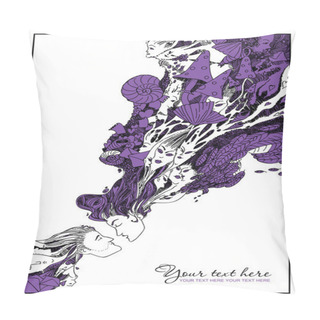 Personality  Love Fantasy Card. Vector Pillow Covers