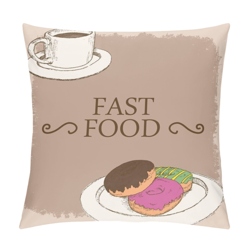 Personality  Morning beverage doodle color vector art pillow covers