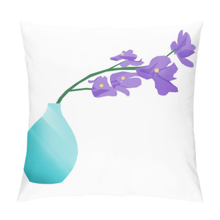Personality  Simple Purple Potted Plant Illustration Pillow Covers
