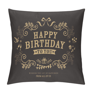 Personality  Birthday Card Design Template Pillow Covers
