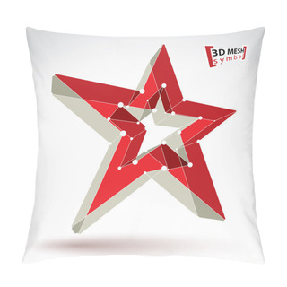 Personality  3d Mesh Soviet Red Star Sign Isolated On White Background, Color Pillow Covers