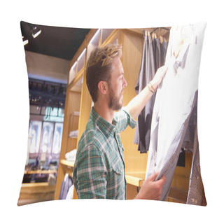 Personality  Handsome Man Shopping For Clothes At Store Pillow Covers
