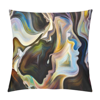 Personality  Forces Of Nature Series. Composition Of Colorful Paint And Abstract Shapes Suitable As A Backdrop For The Projects On Modern Art, Abstract Art, Expressionism And Spirituality Pillow Covers