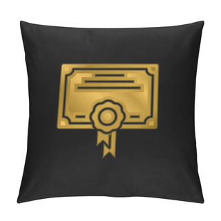 Personality  Award Gold Plated Metalic Icon Or Logo Vector Pillow Covers