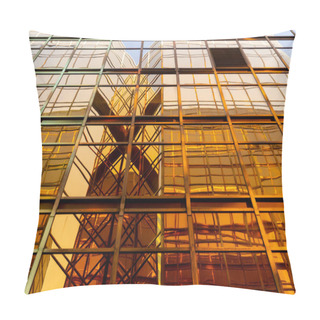 Personality  Golden Building. Windows Glass Of Modern Office Skyscrapers In T Pillow Covers