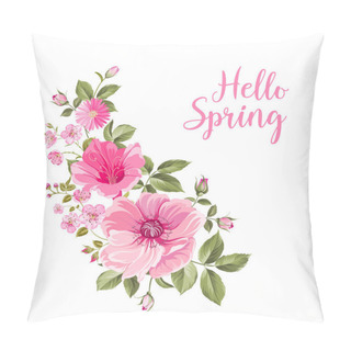 Personality  Hello Spring Card. Pillow Covers