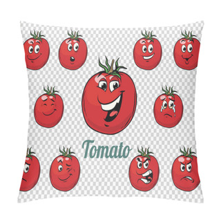 Personality  Tomato Emotions Characters Collection Set Pillow Covers