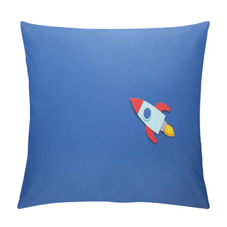 Personality  Creative Rocket On Blue Paper Background Pillow Covers