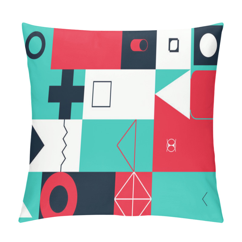 Personality  Brutalism art inspired abstract vector pattern made with simple geometric shapes and forms. Bold form graphic design, useful for web art, invitation cards, posters, prints, textile, backgrounds. pillow covers