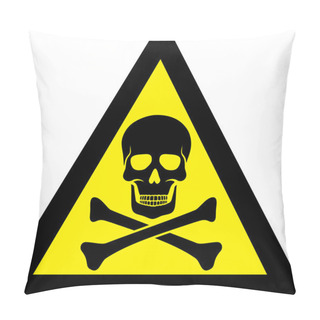 Personality  Vector Danger Sign With Skull Symbol Pillow Covers