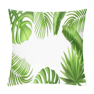 Personality  Vector Realistic Tropical Leaves Exotic Vacation Pillow Covers