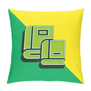 Personality  Book Green And Yellow Modern 3d Vector Icon Logo Pillow Covers