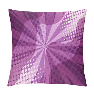 Personality  Abstract Purple Retro Comic Background With Waves Pillow Covers