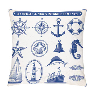 Personality  Nautical And Sea Vintage Illustration Pillow Covers