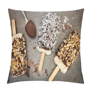 Personality  Homemade Chocolate Dipped Popsicles With Coconut And Nuts Pillow Covers
