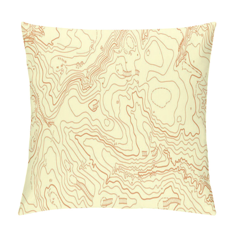 Personality  Abstract Vector Topographic Map In Brown Colors Pillow Covers