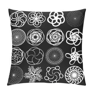 Personality  Monochrome Abstract Mandala Sacred Geometry Set Pillow Covers