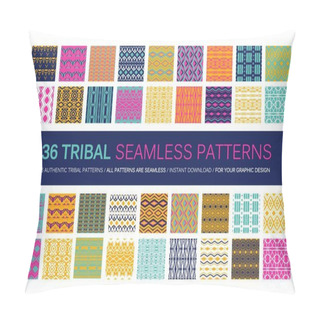 Personality  Set Of 36 Tribal Seamless Patterns. Pillow Covers
