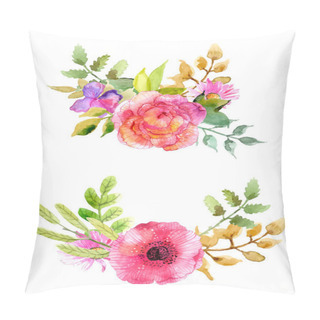 Personality  Watercolor Flowers Set Pillow Covers