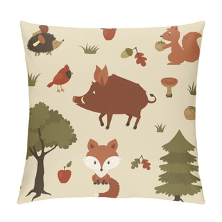 Personality  Forest Animals Illustration Pillow Covers