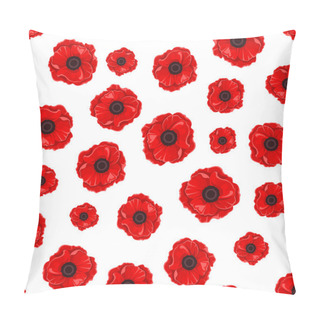 Personality  Seamless Pattern With Red Poppies. Vector Illustration. Pillow Covers