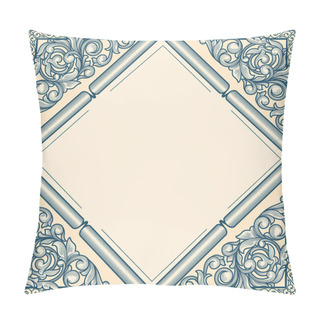 Personality  Vintage Design Of Frame With Blank Rhombus  Pillow Covers
