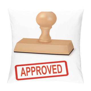 Personality  Rubber Stamp With The Word Approved Pillow Covers