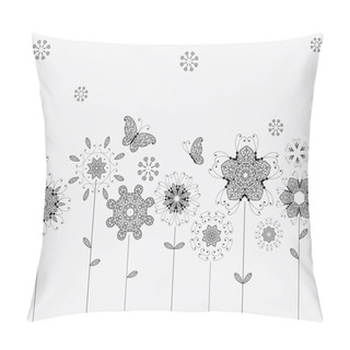 Personality  Spring Meadow, Flowers And Butterflies For Your Design Pillow Covers