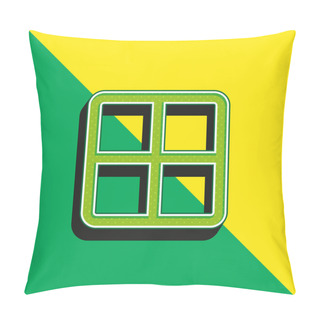 Personality  All Green And Yellow Modern 3d Vector Icon Logo Pillow Covers
