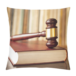Personality  Judges Gavel On A Law Book Pillow Covers