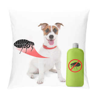 Personality  Puppy And Bottle Of Flea Shampoo Pillow Covers