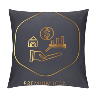 Personality  Benefits Golden Line Premium Logo Or Icon Pillow Covers