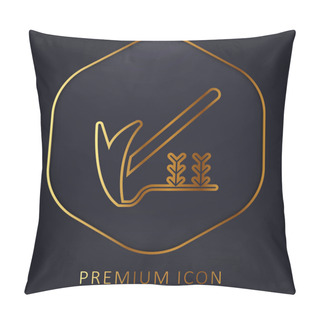 Personality  Agriculture Golden Line Premium Logo Or Icon Pillow Covers