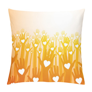 Personality  Loving Hands On Paper Background Pillow Covers