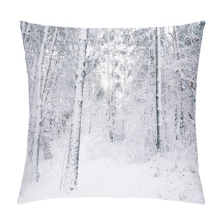 Personality  Beautiful Trees Covered With Snow In Forest Pillow Covers