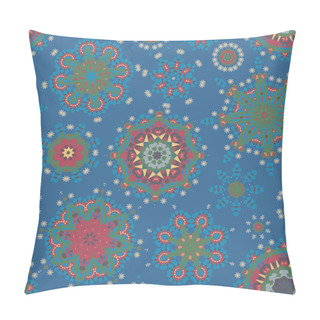 Personality  Ethnic Pattern In Pastel Color With Stylized Flowers Pillow Covers