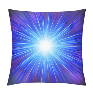 Personality  Blue Light Rays With Star. Pillow Covers